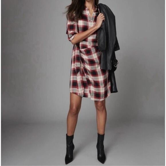 Untuckit Plaid Rachel Wrap Dress Red‎ & Black Plaid Womans 6 - Picture 2 of 14